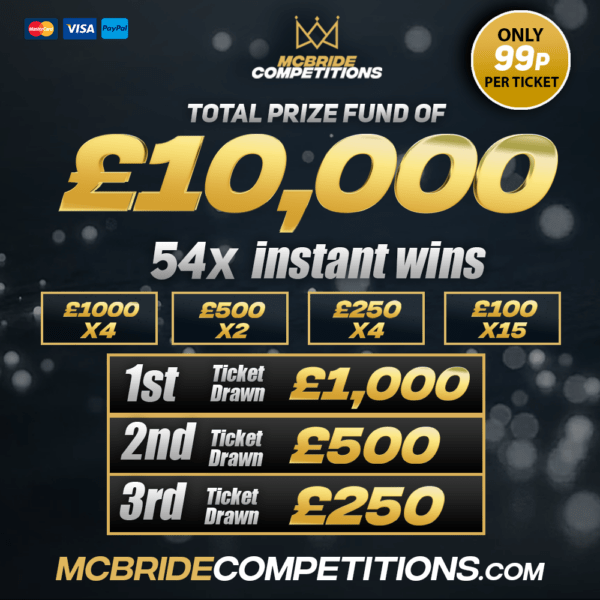 £10,000 4 WAYS TO WIN! 3 CASH PRIZES + INSTANT WINS