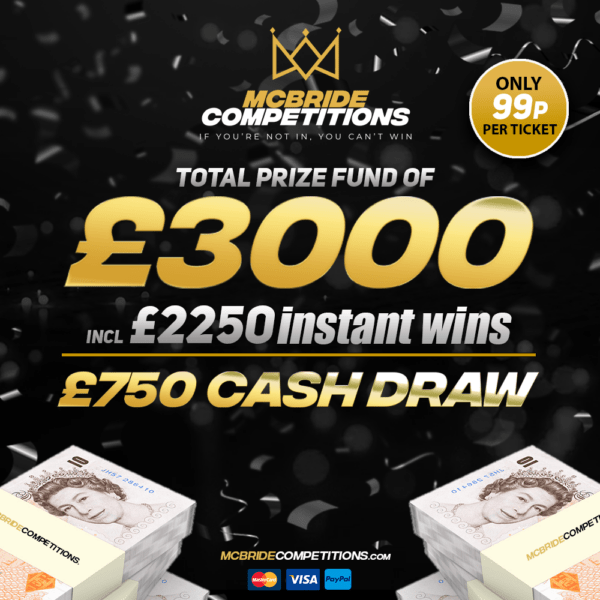 £3,000 JANUARY PRIZE FUND!!! £750 + £2250 INSTANT WINS!!!