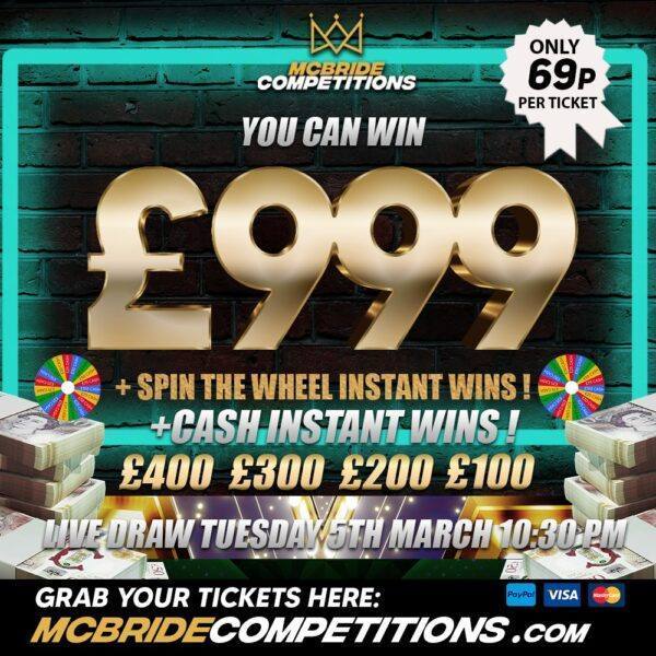 £999 FOR 69P + INSTANT WINS