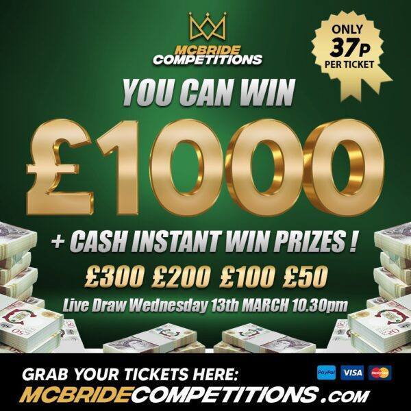 £1,000 FOR 37P + INSTANT WINS