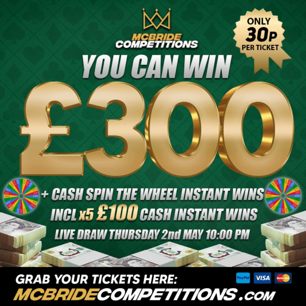 £300 FOR 30P + INSTANT WINS!!!
